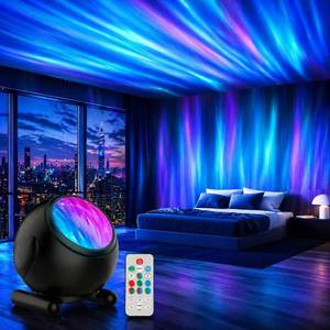 lot 12003 image: Northern Lights Projector, LED Night Light Aurora Projector with Timer and Remote, Room Decor, Gifts for Kids, Adults, Christmas, Birthday (Missing Cord)