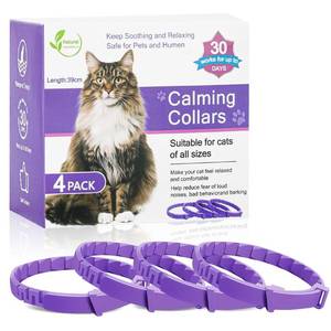 lot 12041 image: TLYITU 4 Pack Cat Calming Collars �� Adjustable Pheromone Calming Collar for Cats with Anxiety & Stress Relief, Water Resistant Breakaway Design with Natural Ingredients Rapid Effect