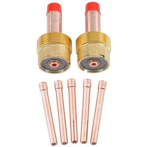 lot 12050 image: Welding Knight Large TIG Gas Lens Collet Body 995795 18&3.2mm TIG Collet 10N25 for TIG Welding Torch WP-17, 18 & 26 Series Consumables 7-pk