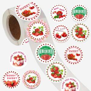 lot 12051 image: BignzwUra 500PCS Strawberry Stickers Cutie Party Favors Decorations Supplies Fruit Thank You Berry Much Sweet Strawberry Themed Birthday