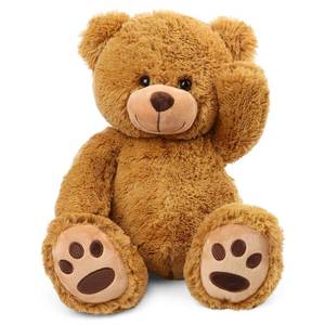 lot 12067 image: LotFancy 20 Teddy Bear Stuffed Animals, Soft Cuddly Cute Plushies, Plush Toys with Footprint Design, Stuffed Animals for Girls Kids Baby Toddlers, Baby Shower Easter Birthday Gift Decor, Brown