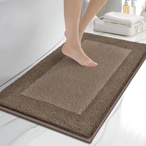 lot 12068 image: anllugs Bathroom Rugs 20 x 30, Non-Slip Extra Soft Absorbent Bath Rugs, Machine Washable Quick Dry Bath Mats for Bathroom Floor, Shower, Bathtub and Sink, Grayish Brown & Coffee