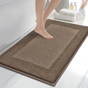 lot 12083 image: anllugs Bathroom Rugs 24 x 36, Non-Slip Extra Soft Absorbent Bath Rugs, Machine Washable Quick Dry Bath Mats for Bathroom Floor, Shower, Bathtub and Sink, Grayish Brown & Coffee