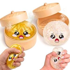 lot 12086 image: Glitter Dumpling Squishy Mystery Box - White and Gold 2026 Upgraded Dumplings Squishes for Adults Teens Squeeze Easter Basket Stuffers & Stocking Stuff Sad - 2 Pcs (Only One)