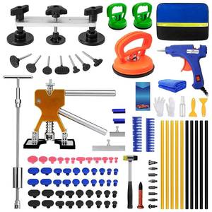 lot 12090 image: Dent Puller Kit, Paintless Dent Removal Kit for Dent Repair, Dent Repair Kit with Golden Lifter, Slide Hammer T-Bar, Bridge Puller, Car Dent Puller Tool for Auto Hail Damage Door Ding