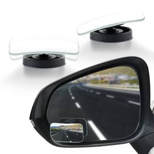lot 12097 image: LivTee Blind Spot Car Mirror, Rectangular HD Glass Frameless Convex Side Mirror Blindspot, Reusable 360° Wide Angle Rear View Car Mirrors with Powerful Adjustable Suction Cup - Exterior Mirrors
