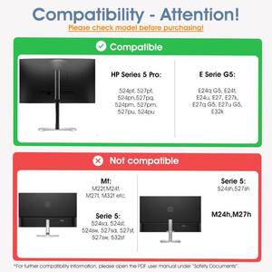 lot 12101 image: 3IDEE VESA Mount Adapter for HP Series 5 PRO (524pf, 527pf, 527pq, 524pu, 527pu, etc.) and E-Series G5 (E24q, E27q, E32k, etc.) - VESA Adapter Bracket 75x75 mm - for Monitors Without VESA Connection