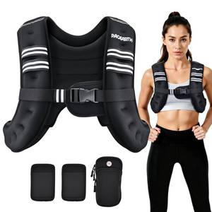 lot 13014 image: PACEARTH Weighted Vest,6lb8lb10lb12lb16lb20lb25lb30lb Weight Vest with Reflective Stripe, Body Weight Vests for Women, Men, Weight Loss Workout, Strength Training, Running, Walking, Jogging