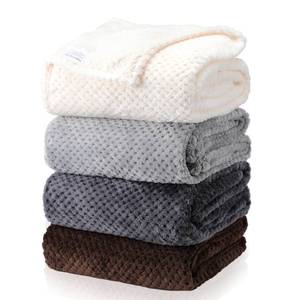 lot 13023 image: Newwiee 4 Pcs Flanne Fleece Throw Blanket for Bed Couch Large 3D Waffle Textured Soft Blanket Winter Warm Lightweight No Shedding No Pilling Decorative Throw, 50x60 Inch(Gradient Gray)