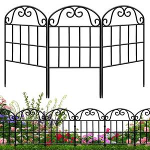 lot 13027 image: 24.5in(H) x 20.58ft(L) Garden Fence Animal Barrier, 19 Pack Tall Decorative Fencing Panel, Arched Metal Fence Border, No Dig Fence, Fencing Border, Black Fence Panel for Dog, Yard, Patio Outdoor Decor