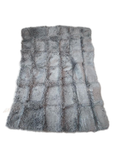lot 13031 image: Gray 48in  60in Faux Fur Area Rug