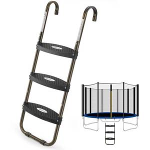 lot 13033 image: HBTower Trampoline Ladder, 3-Step Trampoline Steps with Horizontal Wide Steps, Skid-Proof Steps Universal Hook, UV Treated Steel, 220Lbs Capacity Trampoline Stairs Accessories for KidsChildren