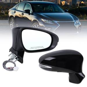 lot 13037 image: Lqito Right Passenger Side Mirror Compatible With 2013-2018 Lexus ES350 ES300H With Manual Folding Power Glass Heated Turn Signal Puddle Light Mirror Memory Black Replace#87910-33A91-C0(11Pins)