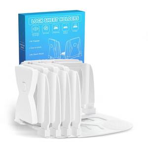 lot 13041 image: Fitted Sheet Holders for Corners Upgrade Bed Sheet Grippers Dual-Side Lock Design, 4Pcs Bed Sheet Holders for Corners Heavy Duty Sheet Clips Fitted All Mattress Sizes, Lock Sheet Holders Keep Firm