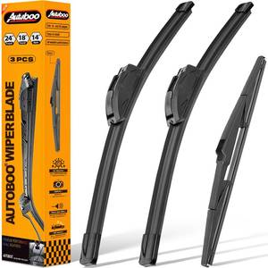 lot 14030 image: AUTOBOO 2418 Windshield Wipers with 14 Rear Wiper Blade Replacement for Hyundai Santa Fe 2012 2011 2010 2009 208 2007 Mazda CX5 CX-5 2013 2014 2015 2016 -Original Factory Quality (Pack of 3)