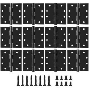 lot 14032 image: AiVeUao 12Pcs Door Hinges for Interior and Exterior Doors, Stainless Steel Black Door Hinge, 4.5 Inch Hinges Ball Bearing Door Hinges with Square Corners