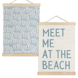 lot 14397 image: RYYCDOI Coastal Cowgirl Beach Room Decor Set of 2, Aesthetic Seashell Wall Decor, Blue Beach Decor for Teen Girls Room, 12x16 Inches