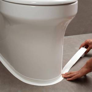lot 14399 image: Caulk Tape, Caulk Tapes Waterproof Self Adhesive, Traditional Caulking Sealant Replacement, Caulking Strips for Toilet, Bathroom, Sink, Bathtub, Floor Wall Edge Protector��1.42 x 10.5Ft��