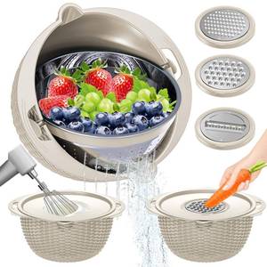 lot 14403 image: Colander for Kitchen - Strainers and Colanders - 6 Quart Large Metal Colander with Wood Handle - Food Strainer Basket for Draining Pasta, Vegetable & fruit, Kitchen Gadgets Matte Black
