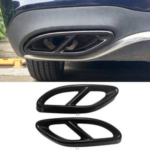 lot 14461 image: Car Exterior Exhaust Pipe Mufflers Cover Rear Bumper Cylinder Exhaust Pipe Decorate Cover for Mercedes-Benz A B C E CLA GLC GLE GLS Class W205 W213 X253 (Black)