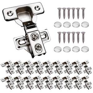 lot 14473 image: 20 Pack Soft Close Cabinet Door Hinges for 12 Partial Overlay, 105 Degree Opening Angel, Stainless Concealed Kitchen Cabinet Hinges with Mounting Screws, Manual and Door Bumpers