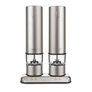lot 15046 image: Cuisinart Rechargeable Electric Salt & Pepper Mill Set in Brushed Stainless Steel SP-4Model, 2.61W x 3.94H