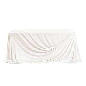 lot 15067 image: Lings moment White Wedding Table Cloths in Premium Crumpled Velvet, 9ft x 11ft, Fits 4ft6ft RectangularRound Sweetheart&Head Table for Wedding Reception, Bridal Shower, Birthday Decoration,Banquet