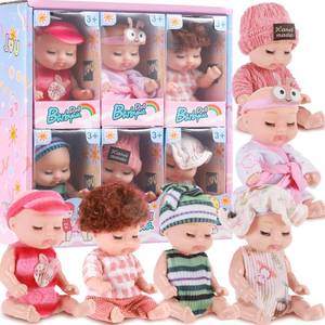 lot 16246 image: Hanaive 6 Pcs Mini Baby Dolls 4 Inch Easter Basket Dolls Tiny Reborn Lifelike Realistic Holiday Birthday Gifts Set for Girls Toddlers Kids Basket Stuffers(Sweet)