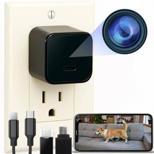 lot 16273 image: ALPHA TECH Indoor Camera with 160° Wide Angle, Plug in Offline Camera, No WiFi or App, Local SD Storage for Home Use