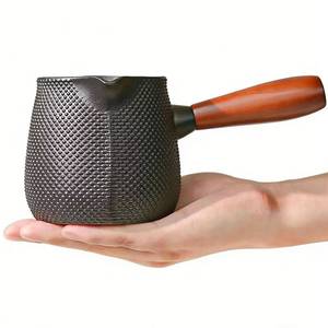 lot 16284 image: Beminh Cast Iron Teapot Stovetop-Tea Pourer Milk Pot Milk Steamer 20 oz-Loose Leaf Tetsubin with Wood Handle,Warm Milk Wine Tea Coffee Elegant Pot for Home Kitchen,Hotel,Restaurant and Office