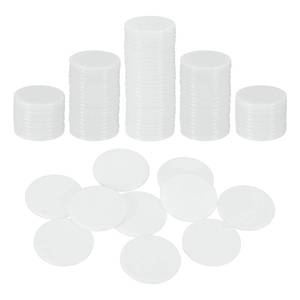 lot 16298 image: uxcell 120Pcs 1 Inch Poker Chips, Plastic Bingo Chips Learning Counters Counting Counters Disks Markers Opaque Game Tokens for Game Play Math Counting, White, Flat