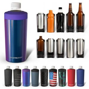 lot 16301 image: Universal Buddy XL Can Cooler by Frost Buddy - Fits 12-ounce, 16-ounce, 20-ounce, and 24-ounce Cans and Bottles - Keep Your Drinks Refreshingly Chilled for over 12 hours (Nebula Glitter)