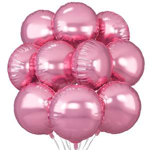 lot 16309 image: Pink Round Foil Balloons,20Pcs Round Shaped Balloons 18Helium balloon for Birthday Party Baby Shower Wedding Decorations