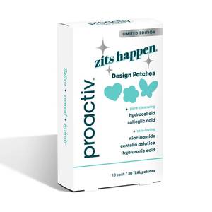 lot 16316 image: Proactiv Zits Happen Design Acne Patches, Hydrocolloid Spot Treatment with Salicylic Acid, Heart, Flower & Butterfly Shapes, Dermatologist-Developed, 30-Count