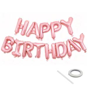 lot 16319 image: Pink Happy Birthday Balloon Banner Set -16 Inch Foil Letters Balloons, Reusable Birthday Decorations and Party Supplies, Suitable for Men and Womens Birthday Decorations��Party Backdrop