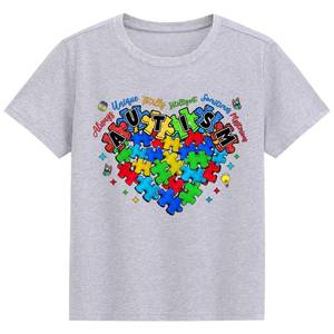 lot 16323 image: Toddlers Autism Awareness Shirt Boys Girls Autism Love Pattern Awareness Puzzle Piece Tees Kids Autism Tops 5T