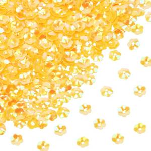 lot 16328 image: PPhtony 4000Pcs Flower Loose Sequins 6mm Iridescent Craft Sequin Cup Spangles for Sewing Embroidery Christmas Decoration Jewelry Making (Yellow)