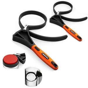 lot 16332 image: 2-Piece Strap Wrench Set, Adjustable Rubber Oil Filter Wrench Max Diameter 4 and 6, Jar Opener Set Heavy Duty Blet Wrenches for Drain Sewer Cap Sink Pliers Nut Shower Head Valve Removal