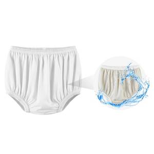 lot 16343 image: EEOST Adult Diaper Cover for Incontinence Noiseless Leak-Protection Underwear Plastic Pants Over Diapers Waterproof Rubber Pants (White, S(Men Size))