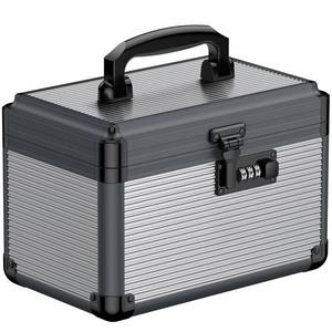 lot 17651 image: Uniclife Medicine Lock Box, 9.5 x 6 x 6.5, Portable Medication Lock Box with Combination Lock & Handle, Metal Lockable Storage Box, Security Lock Box for Medications, First Aid Medicine Storage Box