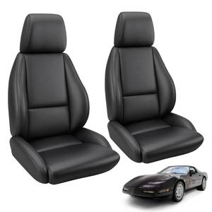 lot 17652 image: SAPUBK Custom-Fit Front Seat Covers Replace for 1984-1993 Chevy Corvette C4 Standard Model Seat, Premium Leather with Composite Soft Foam Lining Seat Cover Cushion