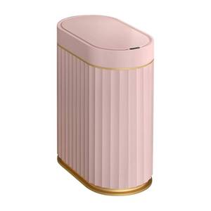 lot 17653 image: ELPHECO Sensor Trash Can 2 Gallon Waterproof Motion Sensor Trash Can, Automatic Bathroom Trash Bin, Slim Garbage Can for Dorm Room, Pink Gold