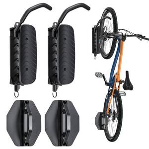 lot 17659 image: BYHUME Bike Rack Garage,Bike Wall Mount, 150° Swivel & Space-Saving Vertical Bike Hangers for Storage, Sturdy Bike Stand Holds Up to 66lbs, Easy to Install, 2 Pack