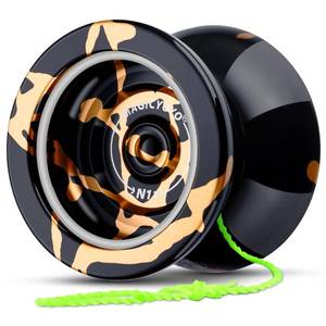 lot 18191 image: MAGICYOYO N11 Metal Professional Yoyo for Adults, Dual Purpose Unresponsive Yo yo for Stringk Trick, Responsive Yoyo for Kids 8-12 with 12 Yo-yo Strings, Responsive Bearing Kit (Black Golden)