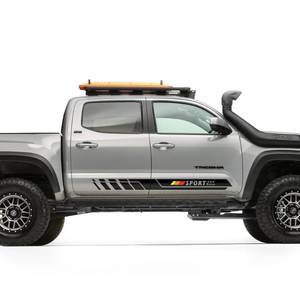 lot 18211 image: 2X Side Door Stripes Decal Sticker Sport Edition 4X4 Compatible with Toyota Tacoma 2004 - Present (#02) (Matte Black)
