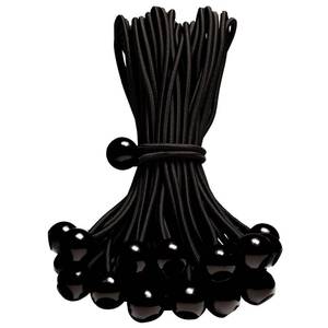 lot 19354 image: 50-Piece YELIER Ball Bungee Cord (Black, 9), UV Resistant, Antioxidant, Secure Tie Down