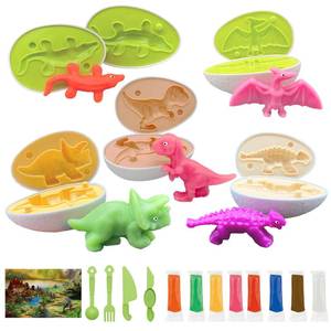 lot 19360 image: Playdough Dinosaur Eggs Sets for Kids Ages 3-6, Dinosaur Dough Play Molds,Play Clay Accessories Dinosaur Toys Present for 3 4 5 6 7 8 Year Old Girls Boys