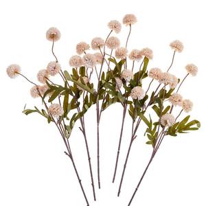 lot 19363 image: SITUMEIZI Beige Mum Artificial Flowers Beige Faux Silk Mums Mini Chrysanthemum Flowers with Floral Stems 6Pcs for Wedding Centerpieces Decor