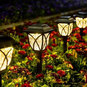 lot 19367 image: GIGALUMI 6 Pack Solar Lights Outdoor Waterproof, LED Solar Garden Lights, Outdoor Decorations, Garden Decor for Yard, Patio, Landscape, Planter, Walkway (Warm White)