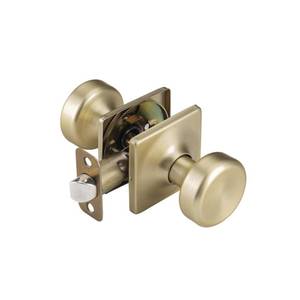 lot 19394 image: STARPY Brushed Gold Door Knobs with Square Rosette,Pismo Passage Door Knob for Hall & Closet,Non-Locking Interior Door Knobs